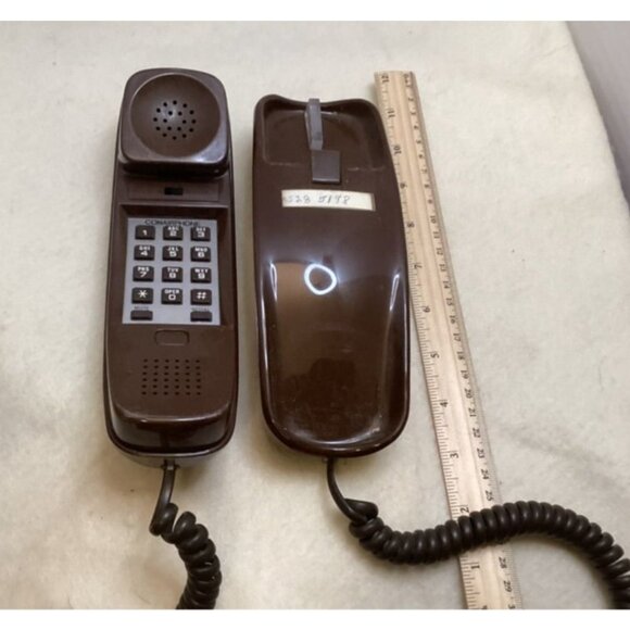 Vintage Dark Brown Comdial Tone Generator Corded Wall Phone - Picture 1 of 4